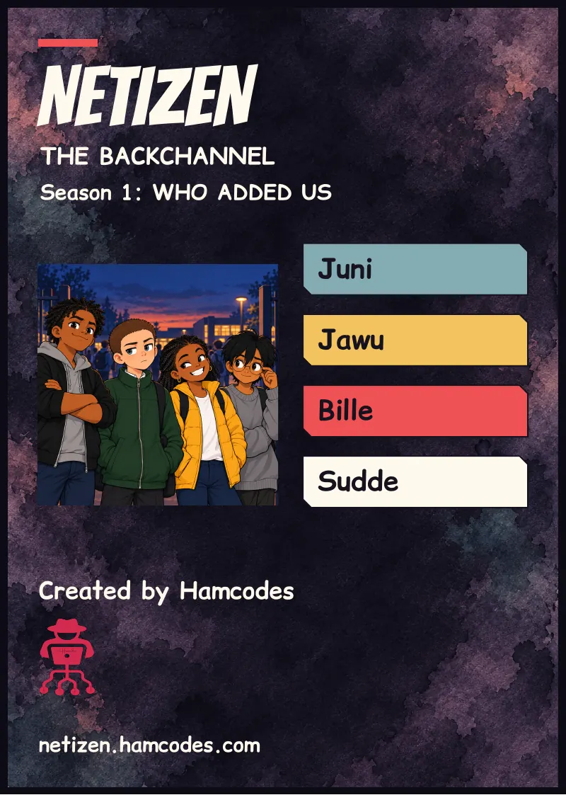 Season page. NETIZEN THE BACKCHANNEL Season 1: WHO ADDED US Juni Jawu Bille Sudde Created by Hamcodes netizen.hamcodes.com