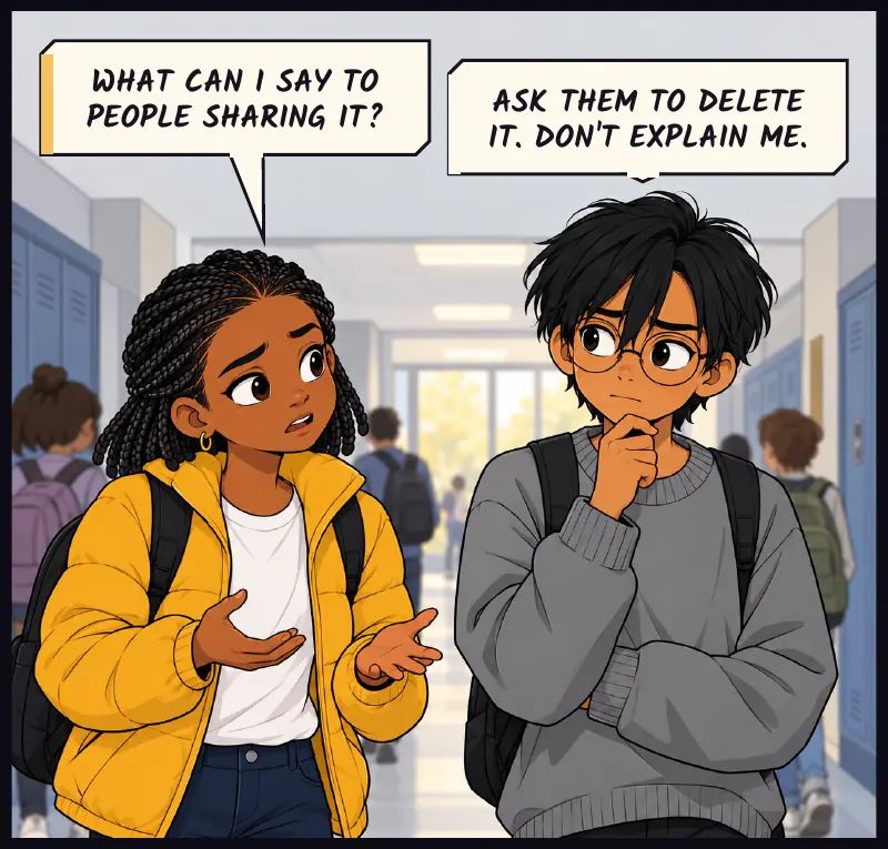 Jawu, then Sudde. Jawu: What can I say to people sharing it? Sudde: Ask them to delete it. Don't explain me.